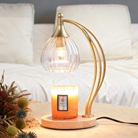 Lampe chauffe-bougie électrique avec minuterie et variateur d'intensité, pour bougies en pot transparentes dorées – Cadeaux d'anniversaire et de pendaison de crémaillère, décoration pour la maison neuve