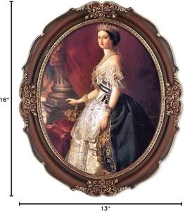 Stile antico europeo classico in resina retrò <span class=keywords><strong>foto</strong></span> e specchio cornice di forma ovale con finiture in oro e materiale in metallo - Product Image 4