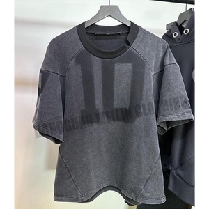 ผู้ผลิตเสื้อผ้า เสื้อยืดทรงบ็อกซี่คุณภาพสูงแบบย้อมสีเอซิด ผ้าฝ้าย 100% เสื้อยืดโอเวอร์ไซส์สำหรับผู้ชายเนื้อผ้าหนา - Product Image 2