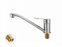 Robinet de cuisine moderne en alliage de zinc chromé, à installer sur le plan, eau chaude et froide, avec cartouche céramique, idéal pour hôtels et appartements