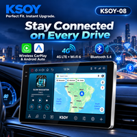 KSOY-08 Radio Mobil Android Universal Layar Sentuh QLED Wireless Carplay GPS Head Unit 8+128G Kamera 360 Optik Koaksial FM AM 4G