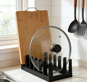 Étagère de rangement multifonctionnelle pour comptoir, support en plastique non pliable pour couvercles de casseroles et planches à découper - Product Image 2