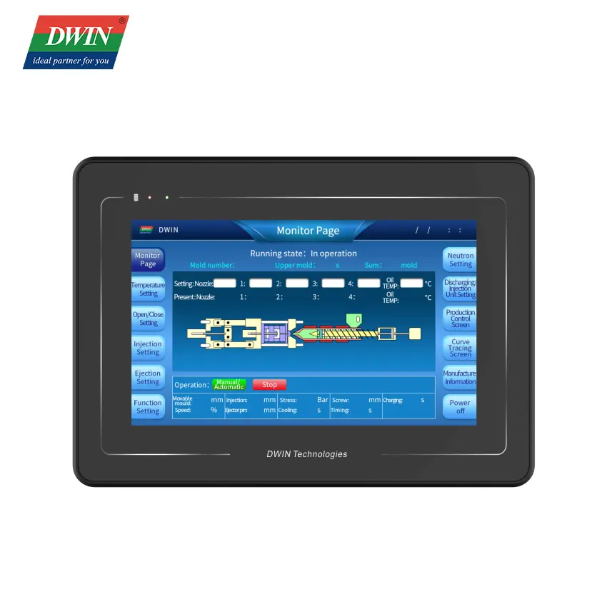 DWIN HMI ekran 7 inç TFT LCD ekran kapasitif dirençli dokunmatik ekran CAN arayüzü ile desteklenen endüstriyel PLC denetleyici