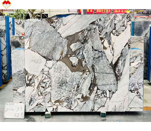 Modern Ocean Storm Marble Bookmatch Blue White Calacatta Blue Marble pour escaliers Indoor Kitchen Countertop Island - Product Image 1