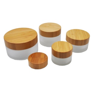 Mặt Kem chai thủy tinh Jar container với nắp gỗ bóng mắt rỗng Matte lọ tre có nắp đậy - Product Image 5