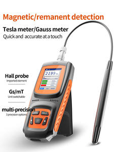 Gaussmeter, Tesla-Meter, wiederaufladbar, 0–2500 mT, <span class=keywords><strong>Magnetometer</strong></span> mit Datenprotokollierung und Alarm, Magnetfeldstärke-Poltester - Product Image 2