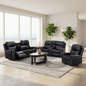 Sofá reclinable Frank, duradero y fácil de limpiar, con función de carga USB Tipo C, ideal para familias ocupadas y una elección perfecta para - Product Image 1