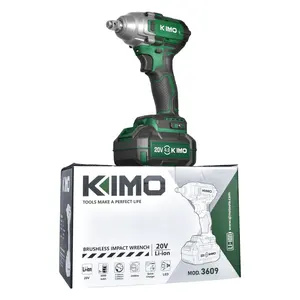 KIMO优质1/2英寸350N.M无刷电机锂离子18v电池无绳冲击扳手电动扭矩扳手