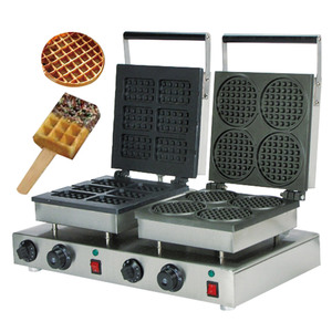 Machine à gaufres commerciale machine à gaufres de forme ronde équipement de collation fabricant de biscuits au fromage croustillant électrique - Product Image 1