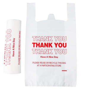 ถุงช้อปปิ้งพลาสติกสำหรับเสื้อผ้าที่สะดวกในการซื้อกลับบ้านและขนมอบของขวัญห่อบรรจุภัณฑ์ขนสัตว์ตามสั่งในซูเปอร์มาร์เก็ต - Product Image 2