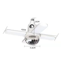 Lumière de Fête Lampe Disco 40W 50W LED Ampoule Pliable Ventilateur 4 Feuilles avec Télécommande Lumière RGB Haut-Parleur Musique Déformable E27
