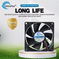 Ventilateur de refroidissement en plastique à faible bruit à roulement à billes DC 5V 12V 24V 80x80x25mm 8025 80mm Ventilateur axial pour utilisation dans les restaurants OEM/ODM personnalisable