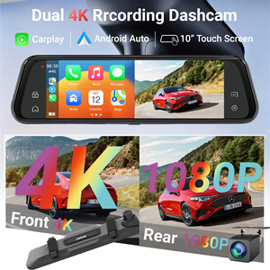 10インチ4K CarPlayスクリーンミラーリング対応、バックカメラ、CarPlay＆<span class=keywords><strong>Android</strong></span> Auto対応、4Kドライブレコーダー、車載カメラ、Carlover AIダッシュカム - Product Image 5