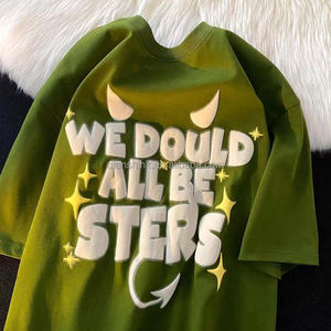 T-shirt imprimé bouffant d'été graphique personnalisé fabricant Streetwear uni T-shirt à col rond Boxy T-shirt surdimensionné pour hommes - Product Image 3