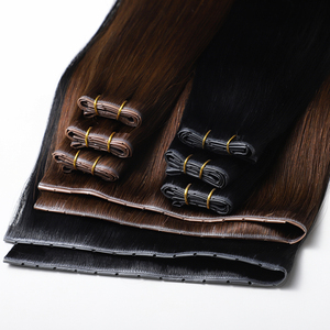 Top 12A + Extension per capelli umani con trama a foro di qualità farfalla invisibile estensione trama nera capelli Remy vergini 100% cuticola intatta - Product Image 5