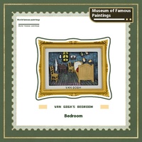 Van Gogh World Famous Peintures Autocollants Fine Résine Bois Ornements De Bureau-Starry Sky Tournesol Monde Touristique Souvenirs pour