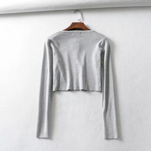 <span class=keywords><strong>Cardigan</strong></span> <span class=keywords><strong>Basic</strong></span> da donna alla moda autunnale maglioni a maniche lunghe in maglia Raver Cropped Top coreano <span class=keywords><strong>cardigan</strong></span> sottili in tinta unita - Product Image 6