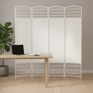 Biombo Plegable de Fibra Blanca de 4 Paneles, Separador de Ambientes Moderno para Oficina en Casa - Product Image 2