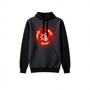 Sweat-shirt à capuche en polaire doux de qualité supérieure pour homme, 100% coton, respirant et à séchage rapide, motif uni, poche, confort quotidien - Product Image 1