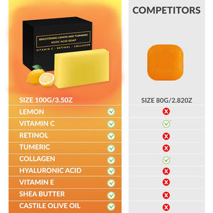 Jabón Blanqueador <span class=keywords><strong>de</strong></span> Piel Original Orgánico Natural al por Mayor, Jabón <span class=keywords><strong>de</strong></span> Limón y Ácido Kójico <span class=keywords><strong>de</strong></span> Marca Privada - Product Image 5