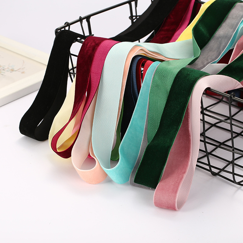 Одноцветная односторонняя бархатная лента 0,6-5 см, Подарочная коробка, упаковочная лента, роскошный подарочный пакет, декоративная бархатная лента