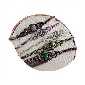 สร้อยข้อมือหินประดับทำมือแบบมาคราเม่ สำหรับทำเครื่องประดับ ขายส่ง - Product Image 1