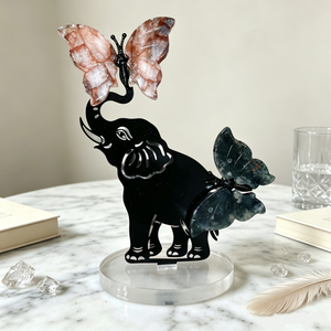 Vendita all'Ingrosso di Cristalli Naturali Misti a Forma di Elefante con <span class=keywords><strong>Farfalla</strong></span>, Cristalli di Quarzo per Guarigione Reiki <span class=keywords><strong>e</strong></span> Decorazione - Product Image 2