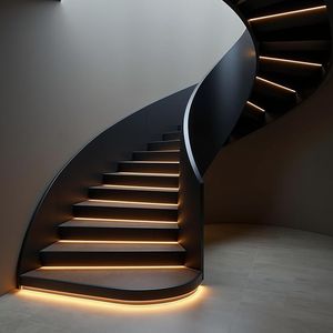 <span class=keywords><strong>Escalier</strong></span> <span class=keywords><strong>en</strong></span> <span class=keywords><strong>colimaçon</strong></span> incurvé <span class=keywords><strong>en</strong></span> acier à double poutre, personnalisé, pour intérieur, à prix avantageux - Product Image 4