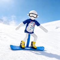 Poupée elfe en 3 couleurs, 30 cm, ensemble sportif de Noël - Ski, chaussures, accessoires