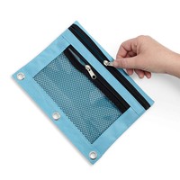 Rangement des fournitures scolaires et des ustensiles d'écriture Sac à crayons coloré créatif Pochette à crayons en tissu Oxford avec fermeture éclair pour 3 reliures à anneaux