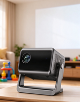 Projecteur LCD de cinéma maison portable et de poche HTP C1 1080p à haute luminosité 200 ANSI lumens avec lampe LED et haut-parleurs intégrés