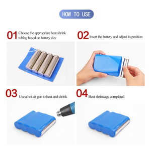 Cylindrical Battery Insulation PVC <b>Heat</b> Shrink Sleeve Skin <b>Wrap</b> PVC <b>Heat</b> Shrink Tubing for 18650 21700 Battery Wrapping - Product Image 4