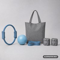Kit Pilates Antidérapant Personnalisé 5 Pièces avec Anneau de Résistance, Poids de Cheville, Ballon de Résistance, Bande de Résistance et Sac de Sport – Prêt à la Vente, Faible MOQ
