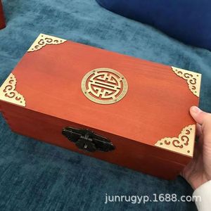 Camphor Wood Jewelry <b>Box</b> Square 24cmx32cmx11cm <b>Lockable</b> Retro Chinese Style Storage <b>Box</b> For Jewelry And Documents - Product Image 4