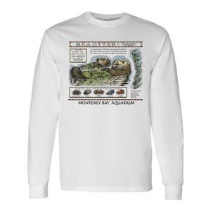 T-shirt à manches longues Sea Otters, design vintage de l'aquarium Monterey Bay - Product Image 1