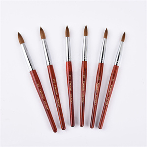 Cepillo de esmalte de <span class=keywords><strong>uñas</strong></span> con mango de madera roja <span class=keywords><strong>2022</strong></span> 100% Kolinsky Sable Hair Cepillo de <span class=keywords><strong>uñas</strong></span> acrílico profesional Tamaño 10 EE. UU. En stock - Product Image 2