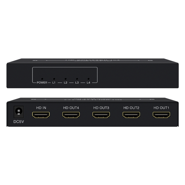 1x4 for HDMI Video Splitter & Converter 1 Input 4 Output 4K 30Hz Resolution High Definition Spliter