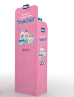 Présentoirs en carton pour shampoing et gel douche pour bébé Ray Custom, présentoirs pour sucettes bébé, présentoirs pour produits pour bébé POP