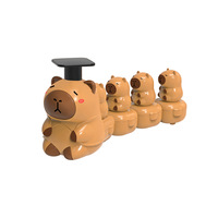 Jouet créatif en plastique anti-stress transformable en chariot à tirer, avec capybara rotatif à 360 degrés et fonction marche-à-pied détachable