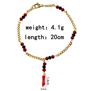 PULSERA de Oro Laminado de 18K con Dije de Azabache para Bebé, Pulsera de Eslabones de Moda, Regalo para Aniversarios - Product Image 6