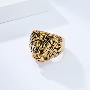 Lion Head Titanium Steel <b>Ring</b> For <b>Men</b> Black Gold <b>Silver</b> Color Fashion Jewelry Gift Occasion Animal Pattern Design - Product Image 2