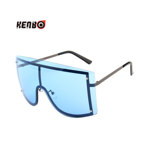 Kenbo 2020 hợp thời trang Gradient UV400 kính mát cho phụ nữ sang trọng quá khổ lớn khung kim loại không có vành bạc hợp Kim Lá chắn kính - Product Image 6