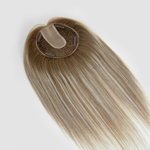 Factory Selling 6*6 <b>Fishnet</b> Topper Natural Human Hair One Donor Cuticle Aligned Silk Top Base Russian Hair Topper for Women - Product Image 3