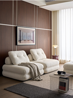 Nordisches Creme-Design Biskuit-Modul-Sofa-Set für Kleine Wohnungen Bewegliches Bohnenkuchen-Block Chenille-Stoff