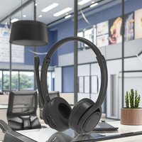 BT5.4 Casque d'écoute sans fil avec contrôleur de volume de micro ENC rotatif Casque téléphonique de centre d'appel pour PC/réunion
