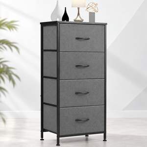 Cómoda Moderna para Dormitorio con Cajones, Estructura Metálica y Tapa de Madera, Mueble Organizador de Almacenamiento para Sala de Estar o Armario - Product Image 3