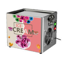 Mesin Pembuat Es Krim Gulung Double Flat Pan Produktivitas Tinggi Kondisi Baru Meja Pendingin untuk Bahan Susu Tinggi
