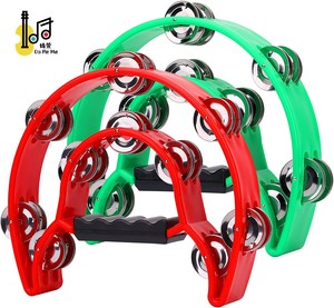 Instrumentos Musicales de Percusión Portátiles para Actividades Navideñas, Pandereta de Media Luna para Niños y Adultos, Ktv - Product Image 1