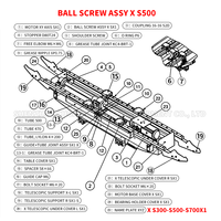 Ball Screw Assy X S500/S700 Brother S500/S700 X-axis Ball Screw, Ball Screw untuk Suku Cadang Brother Drill Tap Center