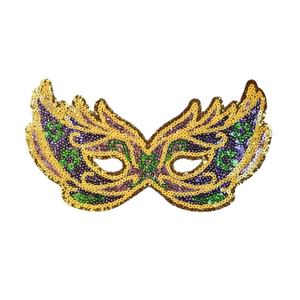 Mardi Gras King cake ปักลาย Nola Orleans Fleur de Lis Patch sequin Glitter twill Fabric shirt with Hat usage - Product Image 5